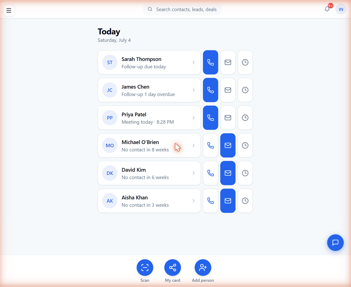 Meetings land on your list
